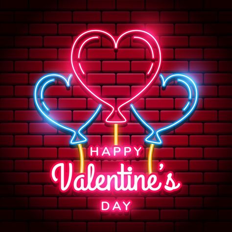 Valentines Day Art Illustration, Neon Valentines, Valentines Wishes, Happy Valentines Day Pictures, Happy Valentines Day Wishes, Images For Valentines Day, 2024 Images, Neon Heart, Valentine Days