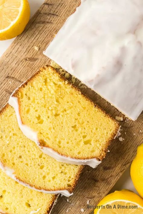 Copycat Starbucks Lemon Loaf Recipe - Desserts On A Dime Gluten Free Lemon Drizzle Cake, Light Summer Desserts, Limoncello Cake, Lemon Zucchini Bread, Lemon Loaf Recipe, Starbucks Lemon Loaf, Fried Recipes, Best Zucchini Bread, Starbucks Lemon