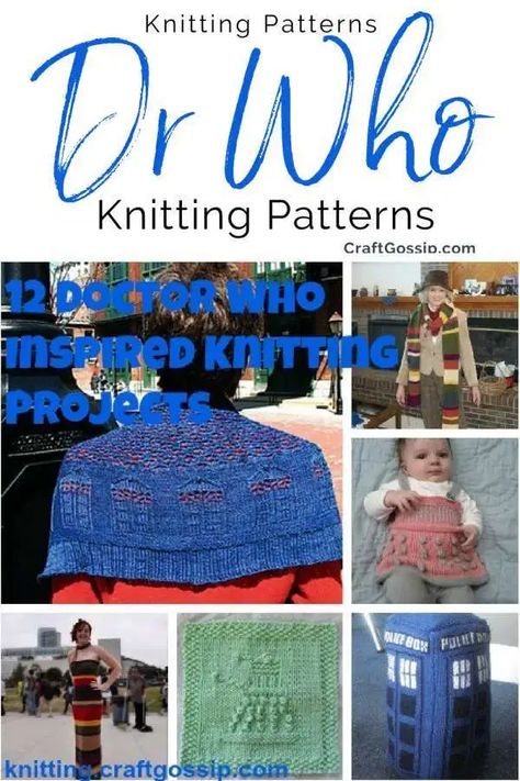 Dr. Who Knitting Projects – Knitting patterns & Articles #knitting #knittingpatterns #drwho #geek Dr Who Knitting Patterns Free, Doctor Who Knitting, Knitting Corner, Sweater Song, Doctor Who Crafts, Knitting 101, Geeky Craft, Yarn Basket, Nerd Crafts