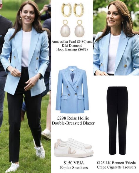 Blazer Smart Casual Women, Comfortable Smart Casual Outfits, Kate Middleton Blazer Outfit, Princess Kate 2023, Kate Middleton Street Style, Kate Middleton Style Casual, Kate Middleton 2023, Catherine Outfits, Kate Middleton Style Outfits