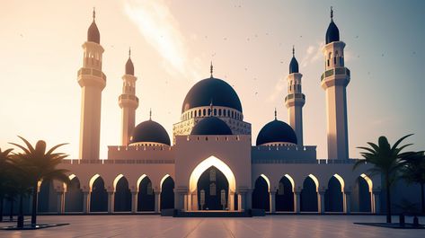 Mosque Silhouette, Mosque Vector, Silhouette Pictures, Mosque Art, Photography Movies, Background Powerpoint, Beautiful Mosques, Graphic Design Templates, Anime Scenery