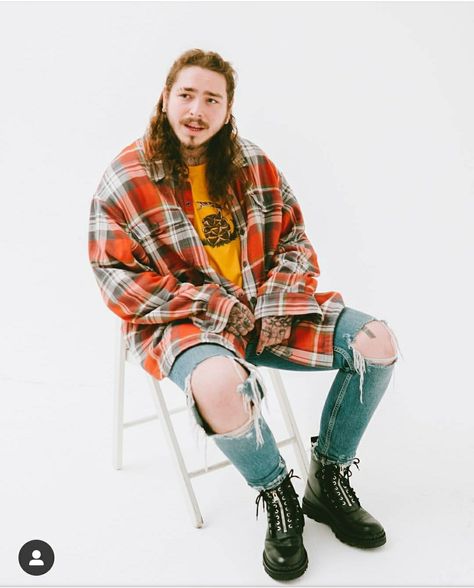 Flannel plaid shirt Post Malone Lyrics, Post Malone Wallpaper, Post Malone Quotes, Spirit Week Outfits, Love Post, American Rappers, Post Malone, Music Star, Hip Hop Music