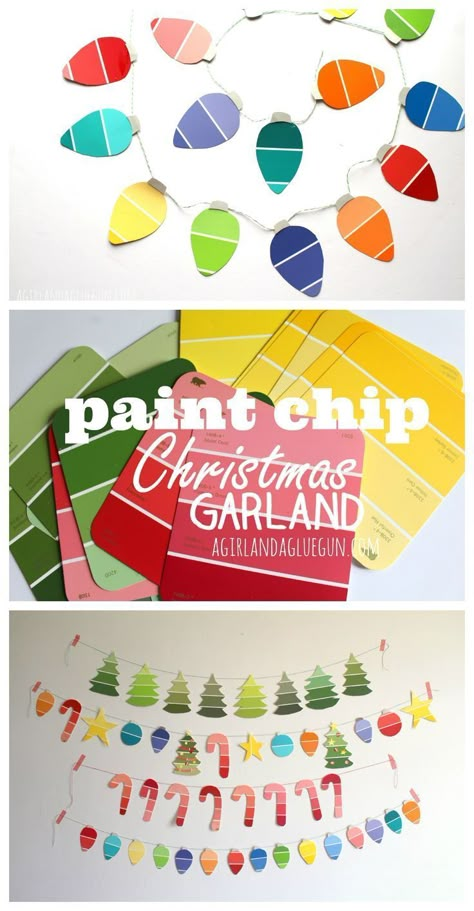 okay..i know paint chips hit was a RAGE a few years ago…basically….everything to anything was made or decorated with them! why? cause they are colorful…and free. But my kids are going to be home for two weeks this christmas break!! two weeks! AND I have to find ways to keep them busy! and these christmas […] Paint Chip Crafts, Christmas Garlands, Paint Chip, Navidad Diy, Christmas Break, Noel Christmas, Paint Chips, Christmas Crafts For Kids, Winter Crafts