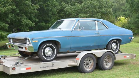 Alabama Barn Find: 1971 Chevrolet Nova #USA #Chevrolet, #Nova - https://barnfinds.com/alabama-barn-find-1971-chevrolet-nova/ Nova Car, Car Dream, Chevrolet Cars, Chevy Classic, Chevy Cars, Cars Collection, Best Barns, Chevy Muscle Cars, Golf Car