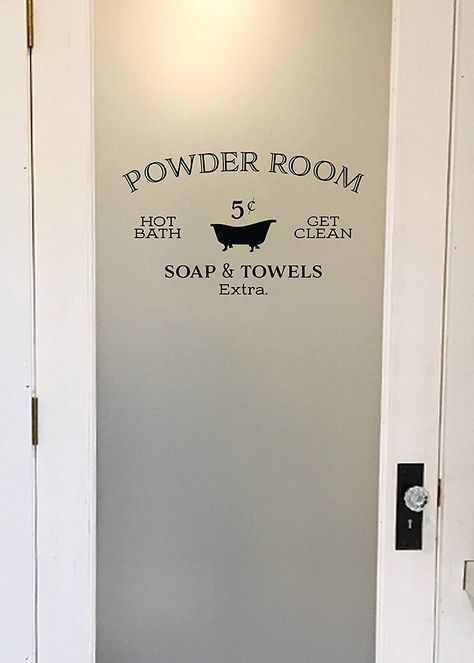 Suede Paint, Bathroom Door Sign, Bathroom Decor Signs, Door Vinyl, Trendy Door, Bathroom Vinyl, Removable Vinyl Wall Decals, Laundry Room Doors, Door Inspiration