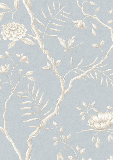 Jasper Peony | Lewis & Wood Botanic Wallpaper, Chinoiserie Pattern, Wallpaper Classic, Peony Wallpaper, Dining Room Wallpaper, Nina Campbell, Style Wallpaper, Wallpaper Rolls, Damask Wallpaper