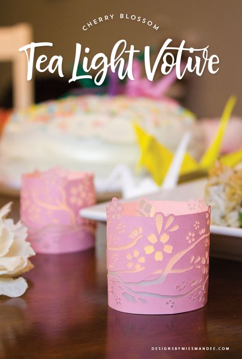 Diy Paper Lanterns Wedding, Cherry Blossom Tea, Diy Paper Lanterns, Tea Light Crafts, Cherry Blossom Party, Lanterns Wedding, Japanese Party, Paper Lanterns Wedding, Girly Birthday Party