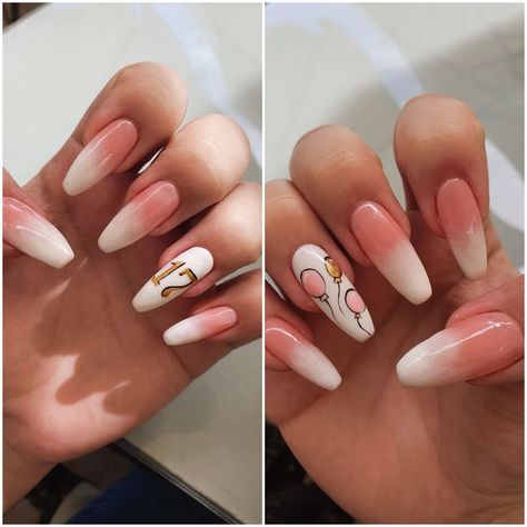 21 Birthday Nails Almond, B Day Nails Art Ideas, 30th Nails Art Designs, 20 Birthday Nails Designs, Nail Ideas For 18th Birthday, Nails 17 Birthday, Birthday Nails 22 Years Old, Nails For 17 Birthday, 17 Nails Birthday