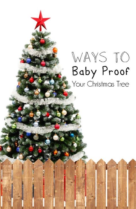 Baby Proof Christmas Tree Diy, Baby Proof Christmas Tree, Childproof Christmas Tree, Toddler Proofing, Organised Housewife, Baby Proof, Christmas Tree Diy, Alternative Christmas Tree, Wife And Kids