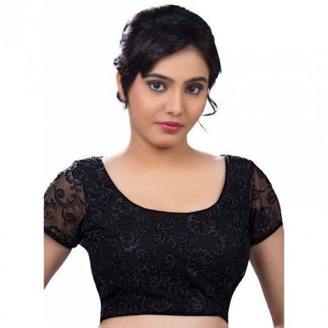 Black Blouse Designs For Sarees Black Netted Blouse Designs, Black Net Blouse, Blouse Designs For Saree, Black Blouse Designs, Designer Blouses Online, Netted Blouse Designs, Cotton Saree Blouse Designs, Net Blouse, Saree Blouses Online