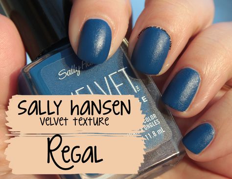 Sally Hansen Velvet Texture Regal swatches and review | CoaSMom Velvet Nails, Sally Hansen, Cute Nails, Nail Polish, Velvet, Texture, Nails, Color