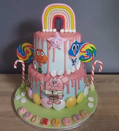 Amazing World Of Gumball Cake, Gumball Party, World Of Gumball, The Amazing World Of Gumball, Diy Furniture Renovation, Furniture Renovation, 8th Birthday, 7th Birthday, Cake Creations