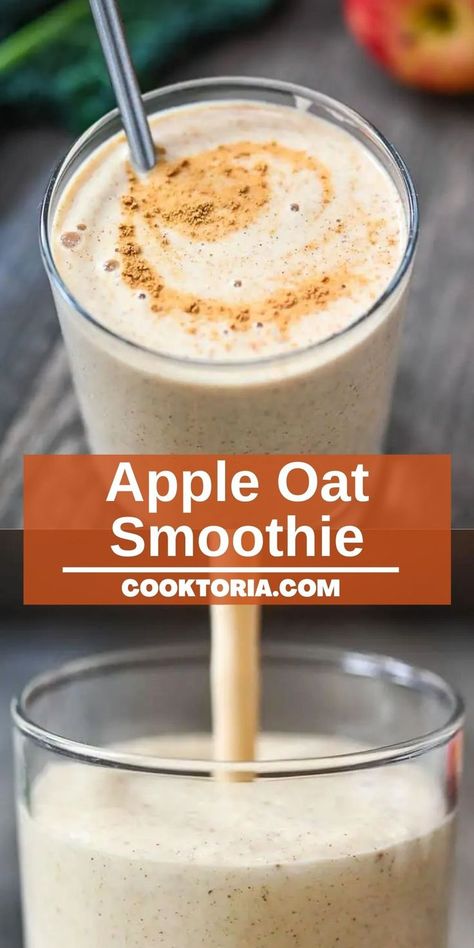 Apple Smoothies Healthy, Oat And Fruit Smoothie, Healthy Smoothies With Oats, Breakfast Oatmeal Smoothie, Drinkable Overnight Oats Smoothie, Oatmeal Shakes Healthy, Quick Oats Smoothie, Overnight Oat Smoothie, Apple Oat Smoothie Recipes