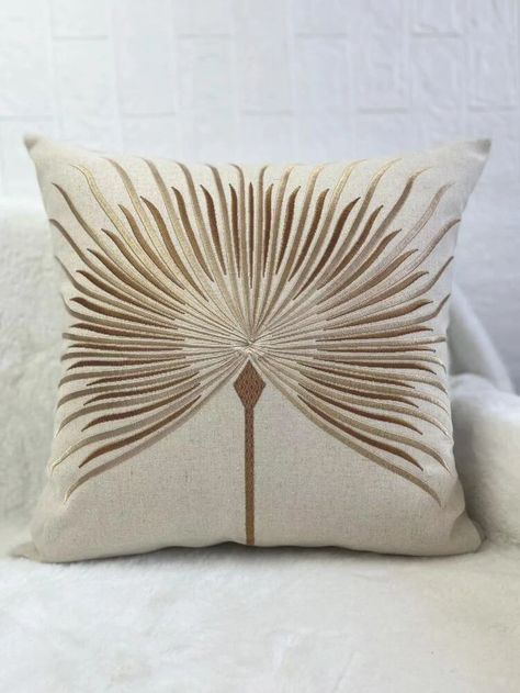 1pc Dandelion Embroidered Cushion Cover Without Filler, Modern Embroidered Design Decorative Cushion Cover Without Filler For Bed, Sofa | SHEIN USA Modern Couch Pillows, Large Throw Pillows, Soft Throw Pillows, Floral Cushion Covers, Throw Pillows Living Room, Contemporary Throw Pillows, Floral Cushions, Decorative Pillows Couch, Modern Throw Pillows