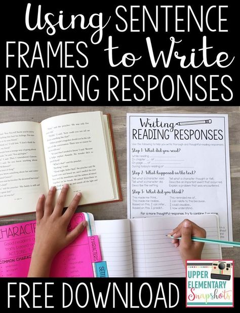 8th Grade Reading, Reading Response Journals, Reading Homework, Upper Elementary Reading, Sentence Frames, 6th Grade Reading, 5th Grade Reading, Middle School Reading, 4th Grade Reading