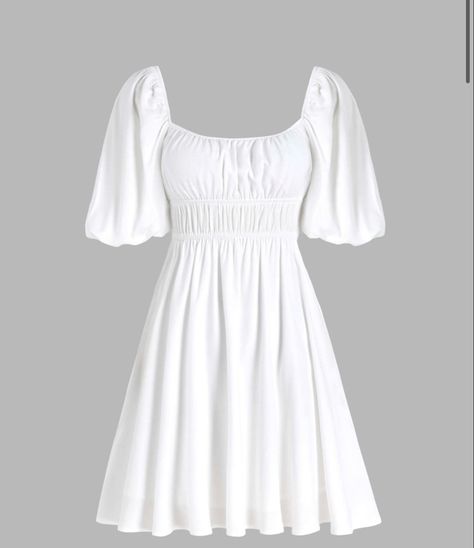 Like how flowy this looks Flowy Everyday Dress, Short White Flowy Dress, White Flowy Dress Goddesses, White Flowy Peasant Dress, White Flowy Mini Dress For Daywear, White Flowy Dress Short, White Flowy Feminine Puff Sleeve Dress, Flowy Dresses, White Flowy Bell Sleeve Dress