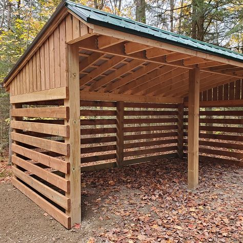 Black Dog | Landscaping and Total Property Care in Muskoka Wood Shed Design, Dog Landscaping, Woodshed Ideas, Wood Shed Ideas, Sheds Ideas Backyard, Firewood Storage Outdoor, Diy Carport, Shed Blueprints, Loafing Shed