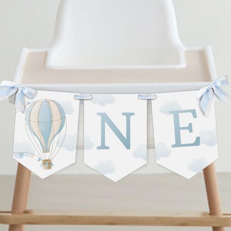 Hot Air Balloon ONE High Chair Banner, Up up and Away Birthday Banner, Boy 1st Birthday, Instant Download, Editable/Printable template,#H001 Time Flies When You’re Turning One, Hot Air Balloon First Birthday Boy, Hot Air Balloon 1st Birthday Party, Hot Air Balloon Birthday Theme, Hot Air Balloon 1st Birthday, Hot Air Balloon First Birthday, Ballon Birthday, Balloon Birthday Themes, Hot Air Balloon Birthday