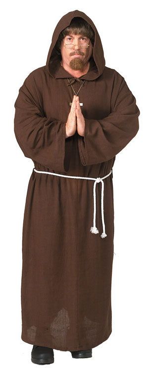 Adult Friar Tuck Medieval Renaissance Costume - Mr. Costumes Monk Costume, Friar Tuck, Fairy Tale Costumes, Hooded Tunic, Hooded Robe, Medieval Costume, Hipster Shirts, Fantasias Halloween, Mens Halloween Costumes