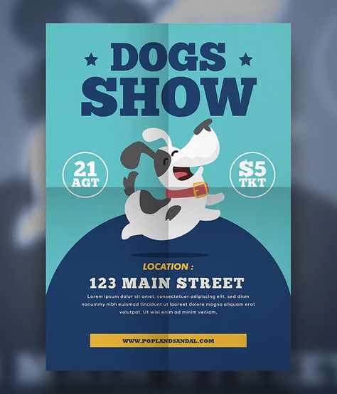 Dog Show Flyer Template AI, PSD Pet Poster Design, Dog Show Poster, 222 Poster, Show Flyer, Graphic Design Flyer, Leaflet Design, Study Material, Flyer Design Templates, Social Media Design Graphics