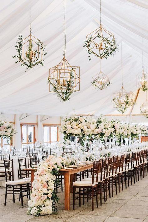 Fairy lights wedding reception