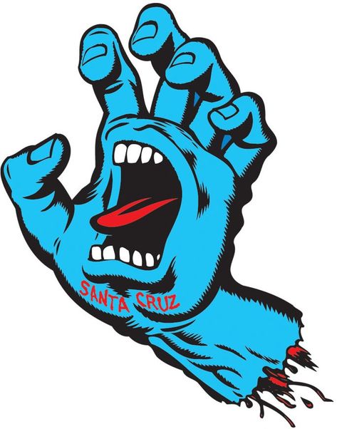 Santa Cruz Hand, Santa Cruz Stickers, Santa Cruz Logo, Screaming Hand, Creature Skateboards, Skateboard Logo, Skate Stickers, Vintage Skateboards, Hand Sticker