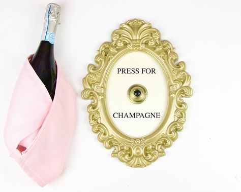 {VIDEO} DIY "Press For Cupcakes" Framed Vintage Button Sign Dollar Store Cupcake Stand, Press For Champagne Button, Cupcake Stand Diy, Champagne Button, Champagne Sign, Lisa Golightly, Press For Champagne, Diy Cupcake Stand, Unicorn Candle