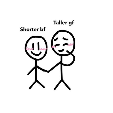 Big Girlfriend Short Boyfriend, Taller Girlfriend Aesthetic, Talk Gf Short Bf, Tall Gf And Short Bf Art, Gf Taller Than Bf, Loud Gf And Quiet Bf, Tall Gf Short Bf Poses Drawing, Girlfriend Taller Than Boyfriend, Gf And Bf Drawing