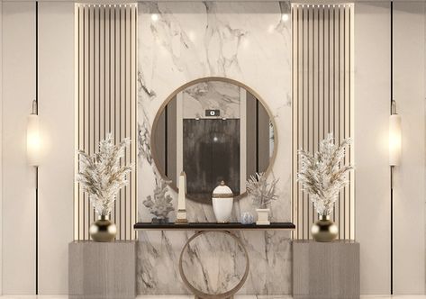 Wallpanel 3d Living Room, Good Mirror, Entrance Hall Decor, Mirror Decor Living Room, Luxury Living Room Decor, Home Hall Design, تصميم للمنزل العصري, Foyer Design, Kids Interior Room