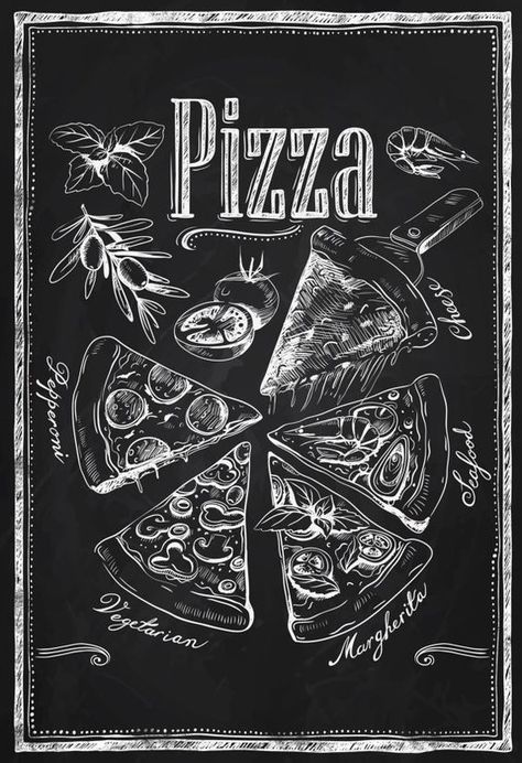 https://www.minilinkurl.com/6pz9t Pizza Types, Blackboard Art, Kitchen Chalkboard, Pizza Art, Chalk Wall, Pizza Menu, Chalkboard Lettering, Chalk Lettering, Chalkboard Designs