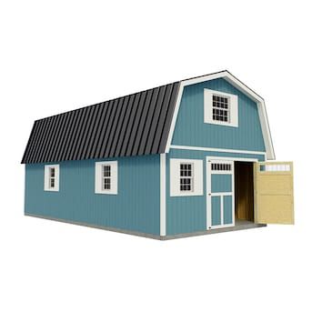 Best Barns Virginia 16-ft x 32-ft Wood Storage Shed in the Wood Storage Sheds department at Lowes.com 16x40 Shed House Interior, Home Depot Shed House, 16x40 Shed House, Barn Tiny House, Shed House Interior, Wood Shed Kits, Outdoor Storage Buildings, Home Depot Shed, Lofted Barn Cabin