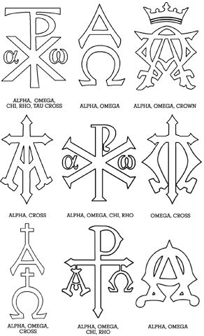 A monogram is one or more letters put together to form a symbol. Monograms date back to the first century and are among Christianity’s ol... Orthodox Christian Symbols, Ad Majorem Dei Gloriam Tattoo, Christian Orthodox Tattoo, Early Christian Symbols, Alpha Tattoo Symbols, Christian Symbols Tattoo, Omega Tattoo Design, Christian Symbols And Meanings, Christian Symbol Tattoo