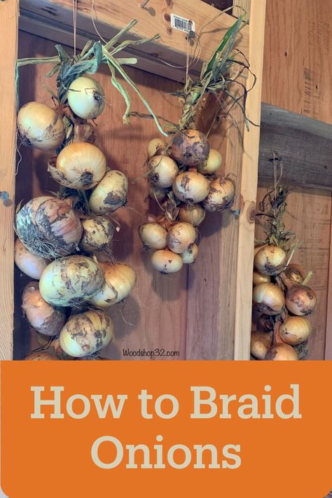 How to Braid Onions Drying Onions, Store Onions, Raspberry Trellis, Tops For Winter, Onion Storage, How To Braid, Garden Boxes Raised, Vegetable Prep, Garden Harvest