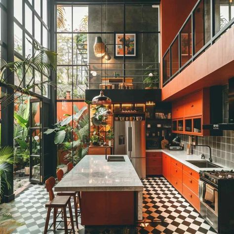 Maximal Kitchen Design, Atrium Kitchen, Kitchen Maximalist, Kitchen Perspective, Maximalist Kitchen Design, Kitchen Art Deco, Modern Victorian Decor, Maximalist Kitchen, Witch Kitchen