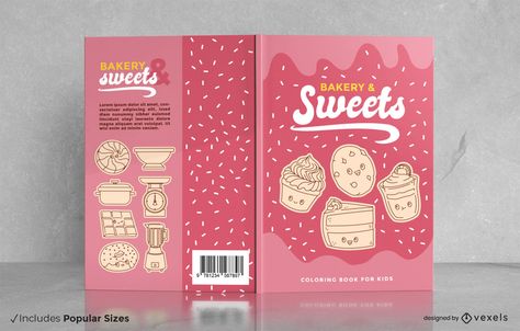 Bakery and sweets book cover design Adobe Illustrator Portrait, Amazing Book Covers, Magazine Layout Inspiration, T Shirt Fundraiser, Cookbook Design, Front Cover Designs, Cover Inspiration, Baking Book, Graphic Design Cards