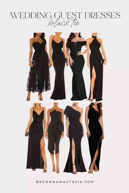 Black Rehearsal Dinner Dress, Wedding Black Dress Guest, Black Tie Wedding Guest Dress Couture Candy, Formal Black Tie Optional Wedding Guest, Black Formal Wedding Guest, Black Tie Optional Wedding Guest, Black Tie Dress Code Women, Black Tie Optional Attire, Black Tie Optional Wedding Guest Dress