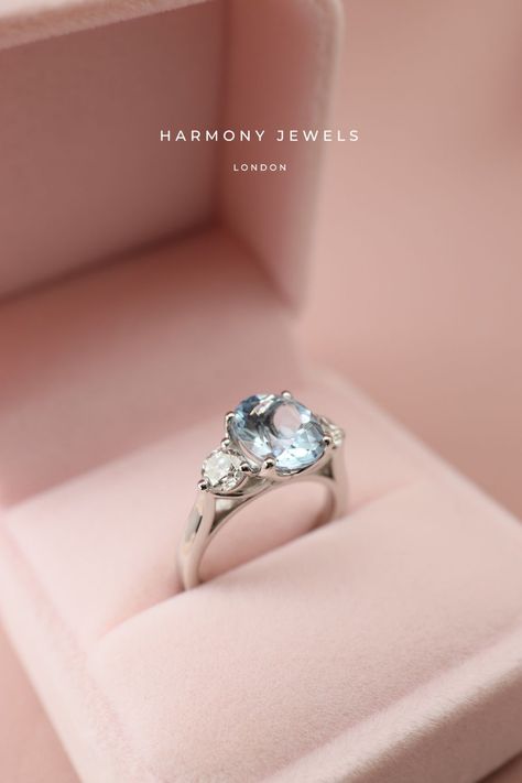 3 Stone Oval Ring, Aquamarine Engagement Ring, Dream Engagement, Dream Engagement Rings, Aquamarine Ring, Oval Ring, Oval Rings, Aquamarine Rings, Brilliant Diamond