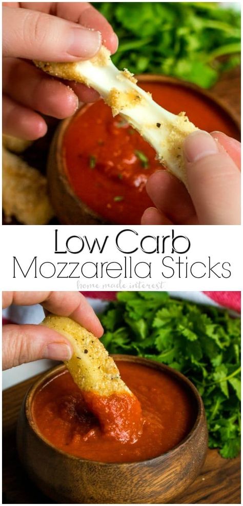 Keto Brownies, Mozzarella Sticks, Low Carb Appetizers, Low Carb Snacks, Keto Snacks, Best Appetizers, Keto Diet Recipes, Low Carb Diet, Low Carb Keto