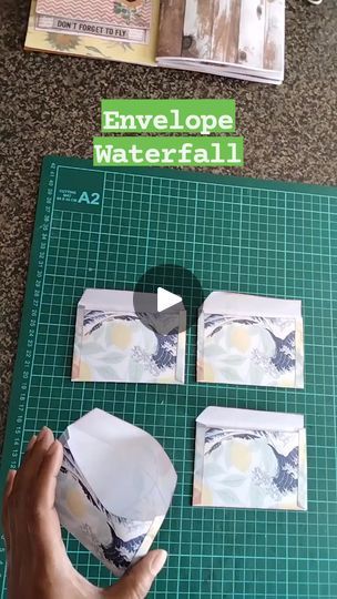 Waterfall Album Tutorial, Waterfall Card Sketchbook, Junk Journal Pocket Tutorial, Waterfall Mini Album Tutorial, Waterfall Junk Journal, Diy Journal, Junk Journal, Envelope, Christmas