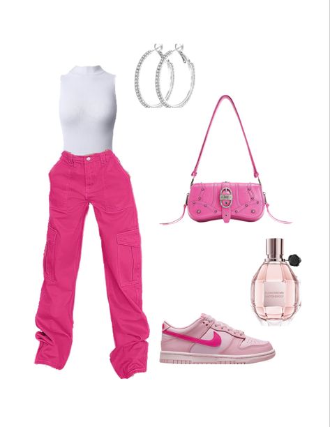 Pink cargo pants outfit, barbie movie outfits, barbie movie 2023, pink cargo pants outfit streetstyle, barbie dunks outfit ideas, barbie dunks fit, amazon fashion, flowerbomb perfume Barbie Dunks Outfit Ideas, Barbie Dunks Outfit, Pink Cargo Pants Outfit Street Style, Barbie Dunks, Dunks Outfit Ideas, Dunks Fit, Pink Cargo Pants Outfits, Barbie Movie Outfits, Dunk Outfits