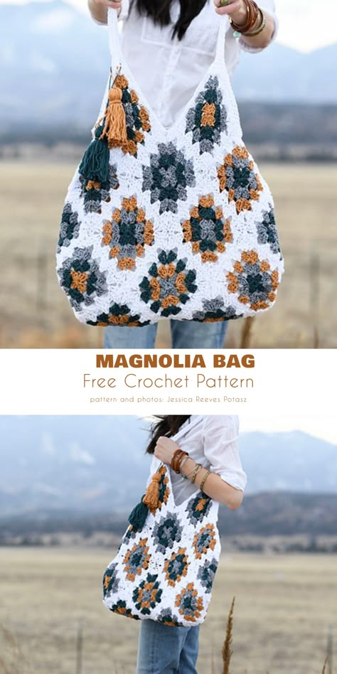 15 Bag Free Crochet Patterns Tablecloth Crochet, Loom Hats, Bags Crochet, Free Crochet Bag, Womens Crochet Patterns, Bag Pattern Free, Granny Square Bag, Tapestry Bag, Crochet Inspo