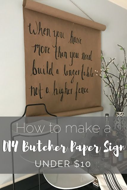 Diy Butcher Paper Roll Holder, Butcher Paper Crafts, Butcher Paper Sign, Pumpkin Spice Fudge, Paper Scrolls, Homemade Gift Tags, Tennessee House, Homemade Signs, Round Signs