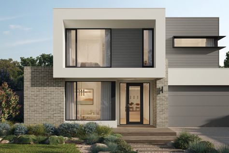 Discover our striking double storey Neo façade - Boutique Homes Modern Double Storey House, Townhouse Exterior, Double Storey House, Corner Window, Storey Homes, Boutique Homes, Brickwork, Architectural Inspiration, The Double