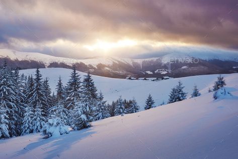 Village Built Into Mountain, Snowboard Painting, Fantasy Village Snow, Village On A Hill, Snowy Nature, Mountains In Winter, Village In Snowy Mountains, Vermont Winter, Snowy Hills