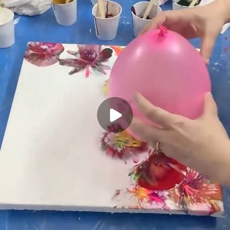 3,004 likes, 60 comments - aesthetics_blog_arts le January 23, 2022: "Художник @mohanima_art". Art With Balloons, Easy Large Painting Ideas On Canvas, Diy Useful Crafts For Home, Diy Art Projects For Kids, Painting With A Balloon, Painting With Balloons Canvases, Diy Crafts Painting, Simple Diy Paintings, Paint On Canvas Ideas