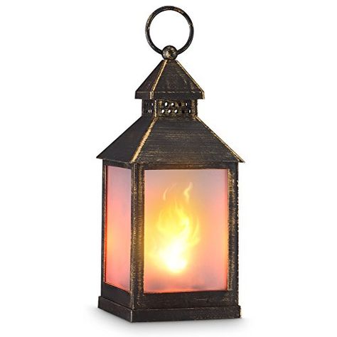 zkee 11" Vintage Style Decorative Lantern,Flame Effect LED Lantern,(Golden Brushed Black,4 Hours Timer) Indoor Lanterns Decorative,Outdoor Hanging Lantern,Decorative Candle Lanterns. For product & price info go to:  https://all4hiking.com/products/zkee-11-vintage-style-decorative-lanternflame-effect-led-lanterngolden-brushed-black4-hours-timer-indoor-lanterns-decorativeoutdoor-hanging-lanterndecorative-candle-lanterns/ Hobby Lobby Lanterns, Indoor Lanterns, Fall Bedroom Decor, Cozy Fall Bedroom, Old Candles, Lantern Candle Decor, Outdoor Hanging Lanterns, Wedding Lanterns, Outdoor Candles