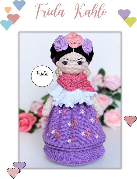 Frida Kahlo de Emmilana | PDF | Costura | Artes Textiles Mexican Doll, Crochet Mermaid, Tiny Dolls, Chale Crochet, Lol Dolls, Crochet Doll Pattern, Pretty Dolls, Doll Pattern, Crochet Jewelry