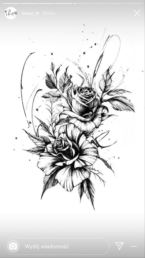 Rose Chest Tattoo, Rose Vine Tattoos, Tiki Tattoo, Rose Drawing Tattoo, Branch Tattoo, Flower Wrist Tattoos, Scary Tattoos, Owl Tattoo Design, Vine Tattoos