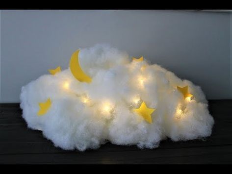 How To Make Cloud centerpiece | DIY - YouTube Cloud Centerpiece, Cloud Baby Shower Theme, Star Centerpieces, Star Baby Shower Theme, Centerpiece Diy, Bar A Bonbon, Twinkle Twinkle Baby Shower, Cloud Decoration, Diy Clouds