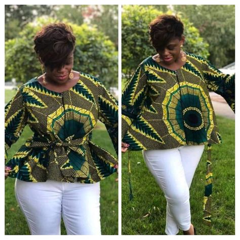 Stylish Ankara Tops For Ladies, Ankara Top Designs For Ladies, Straight Blouse Ankara, Fancy Chitenge Tops, Africhic Collection, African Tops For Women Classy Shirts & Tops, Yellow Ankara, African Maternity Dresses, Ankara Blouses